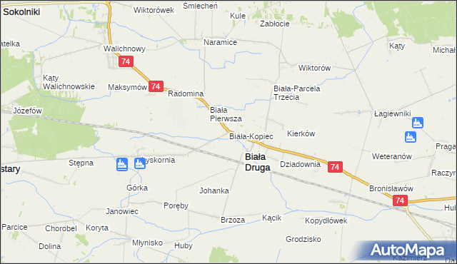 mapa Biała-Kopiec, Biała-Kopiec na mapie Targeo