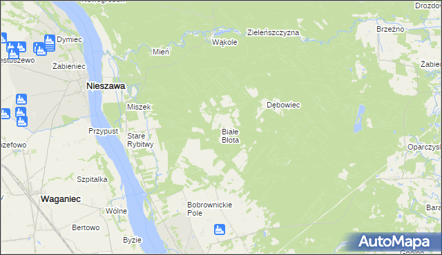 mapa Białe Błota gmina Bobrowniki, Białe Błota gmina Bobrowniki na mapie Targeo