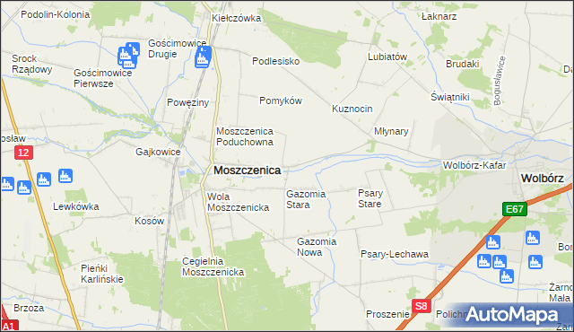 mapa Białkowice, Białkowice na mapie Targeo