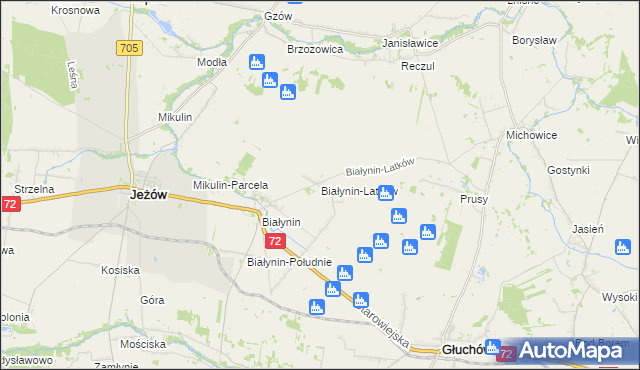 mapa Białynin-Latków, Białynin-Latków na mapie Targeo