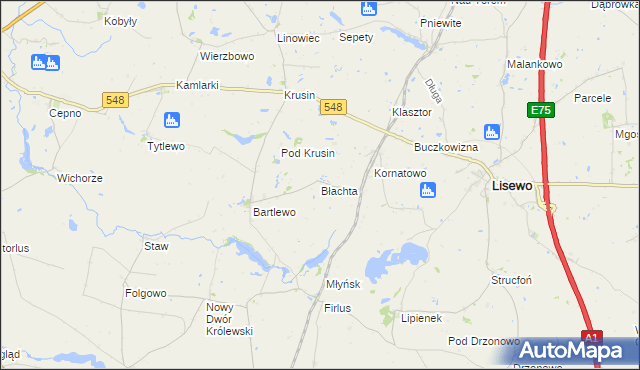 mapa Błachta, Błachta na mapie Targeo