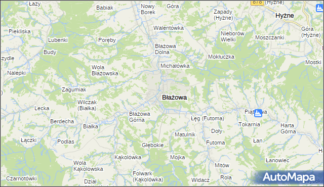 mapa Błażowa, Błażowa na mapie Targeo