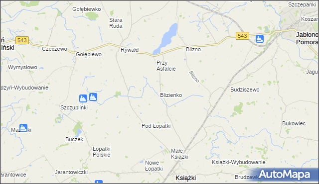 mapa Blizienko, Blizienko na mapie Targeo