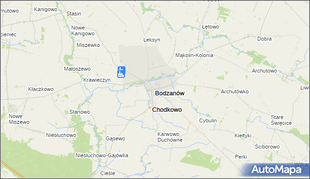 mapa Bodzanów powiat płocki, Bodzanów powiat płocki na mapie Targeo