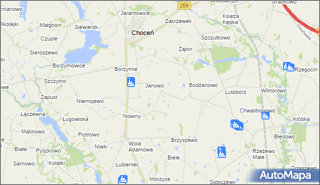 mapa Bodzanówek gmina Choceń, Bodzanówek gmina Choceń na mapie Targeo
