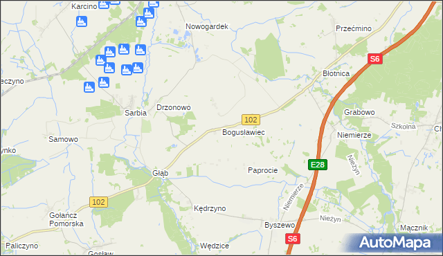 mapa Bogusławiec, Bogusławiec na mapie Targeo