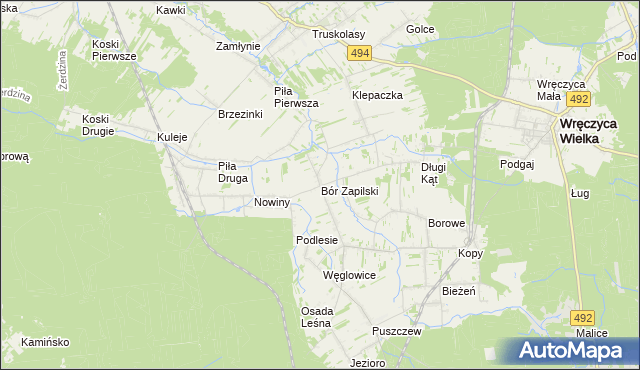mapa Bór Zapilski, Bór Zapilski na mapie Targeo