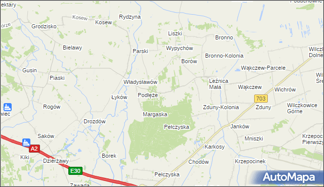 mapa Borek gmina Łęczyca, Borek gmina Łęczyca na mapie Targeo