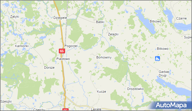 mapa Borkowiny, Borkowiny na mapie Targeo