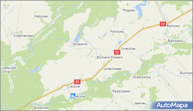 mapa Borówno-Folwark, Borówno-Folwark na mapie Targeo