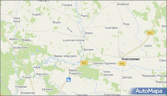 mapa Borowo gmina Rościszewo, Borowo gmina Rościszewo na mapie Targeo