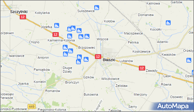 mapa Borysławice, Borysławice na mapie Targeo