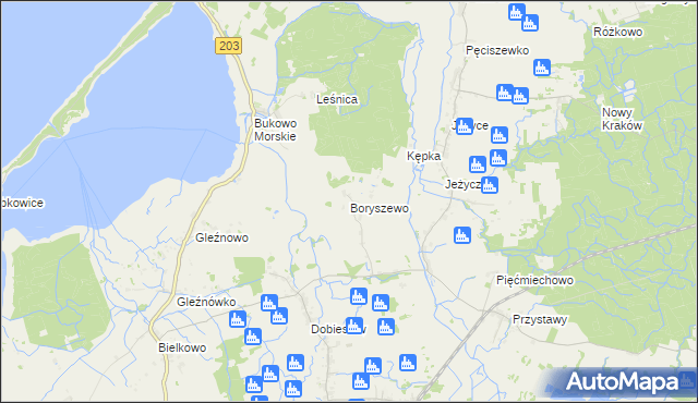 mapa Boryszewo, Boryszewo na mapie Targeo