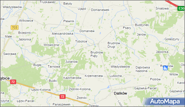 mapa Brudnów Stary, Brudnów Stary na mapie Targeo