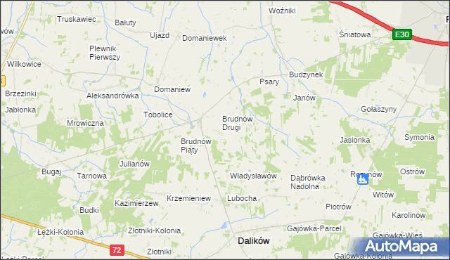 mapa Brudnów Trzeci, Brudnów Trzeci na mapie Targeo