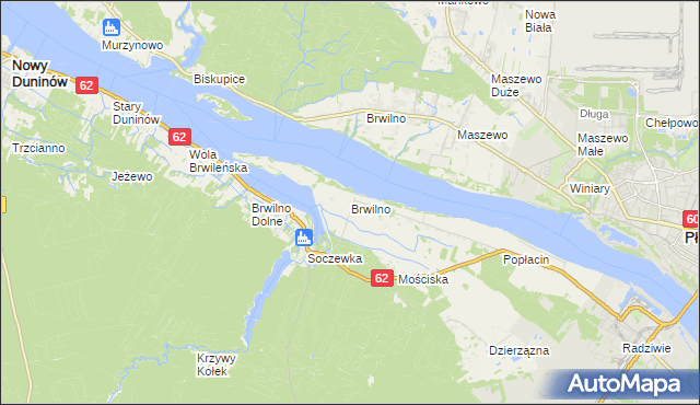 mapa Brwilno gmina Nowy Duninów, Brwilno gmina Nowy Duninów na mapie Targeo