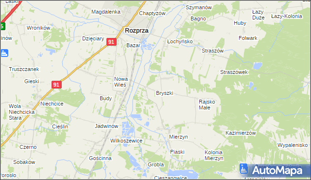 mapa Bryszki, Bryszki na mapie Targeo