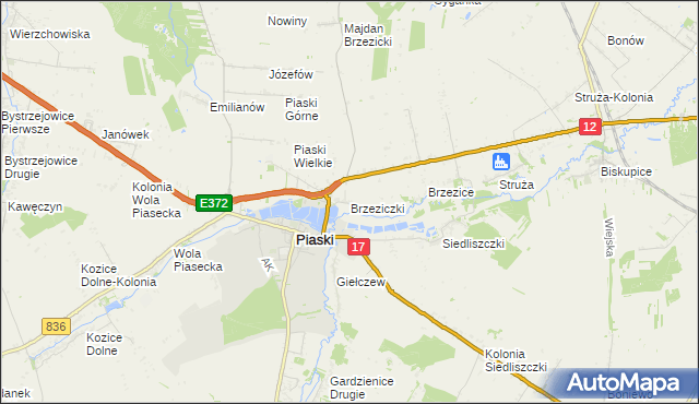 mapa Brzeziczki, Brzeziczki na mapie Targeo