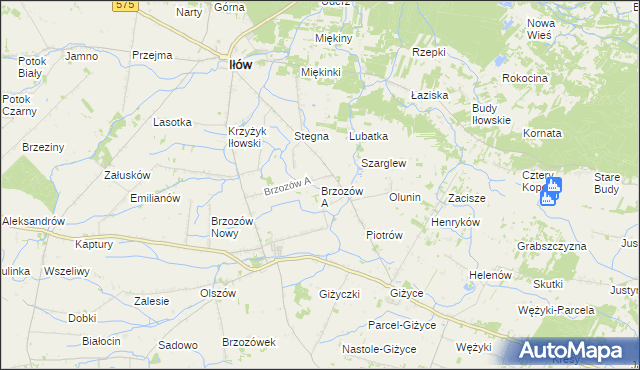 mapa Brzozów A, Brzozów A na mapie Targeo