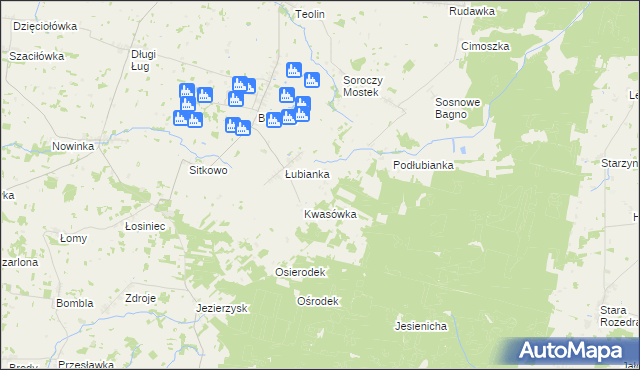 mapa Brzozowe Błoto, Brzozowe Błoto na mapie Targeo