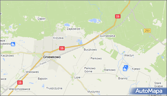 mapa Buczkowo gmina Gniewkowo, Buczkowo gmina Gniewkowo na mapie Targeo