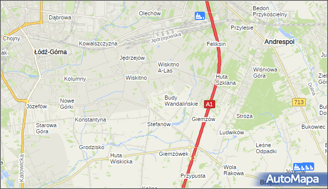 mapa Budy Wandalińskie, Budy Wandalińskie na mapie Targeo