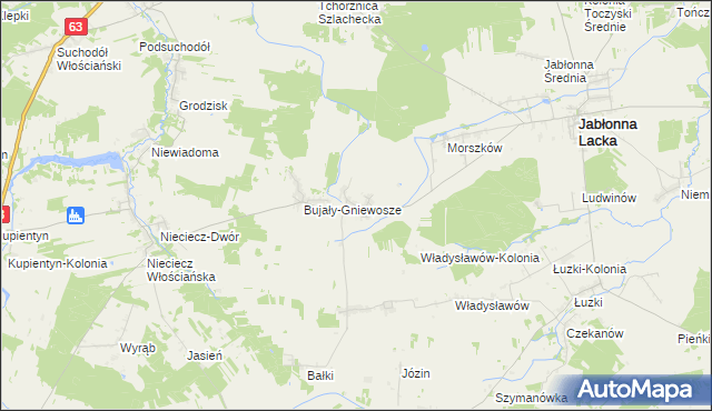 mapa Bujały-Mikosze, Bujały-Mikosze na mapie Targeo