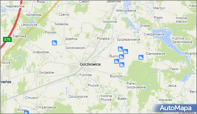 mapa Bujnice-Kolonia, Bujnice-Kolonia na mapie Targeo