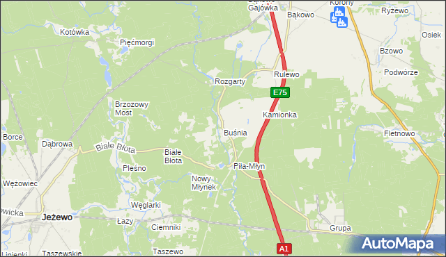 mapa Buśnia, Buśnia na mapie Targeo