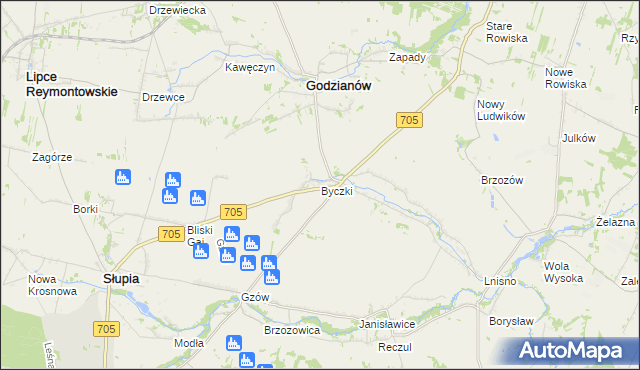 mapa Byczki, Byczki na mapie Targeo