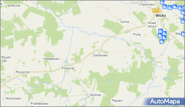 mapa Cecenowo, Cecenowo na mapie Targeo