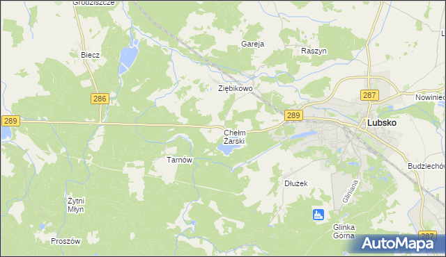 mapa Chełm Żarski, Chełm Żarski na mapie Targeo