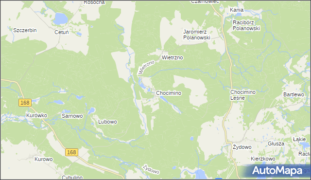 mapa Chocimino, Chocimino na mapie Targeo