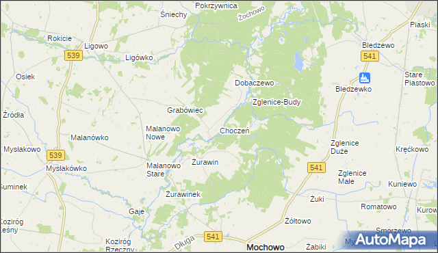 mapa Choczeń, Choczeń na mapie Targeo