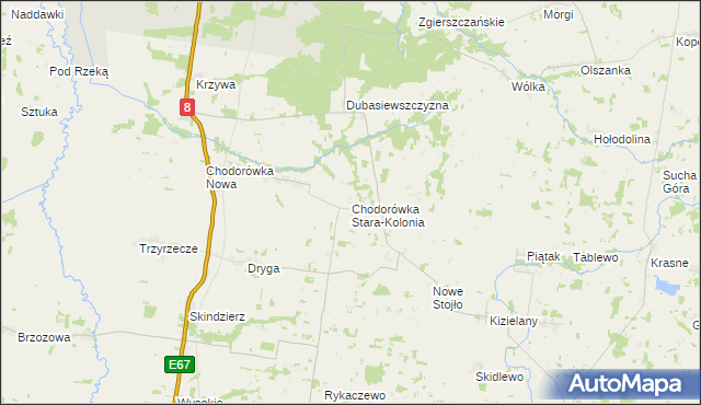 mapa Chodorówka Stara-Kolonia, Chodorówka Stara-Kolonia na mapie Targeo