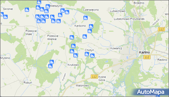 mapa Chotyń, Chotyń na mapie Targeo