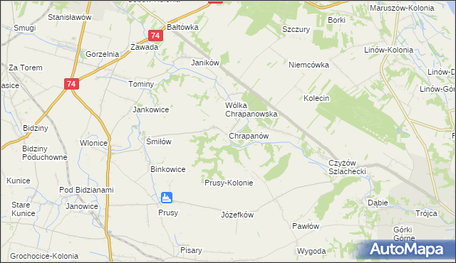 mapa Chrapanów, Chrapanów na mapie Targeo