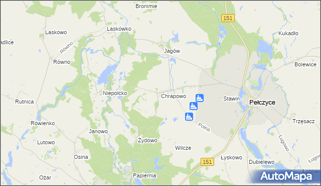 mapa Chrapowo, Chrapowo na mapie Targeo