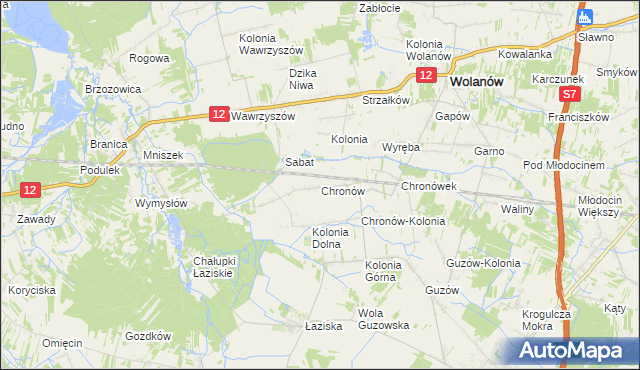 mapa Chronów gmina Orońsko, Chronów gmina Orońsko na mapie Targeo