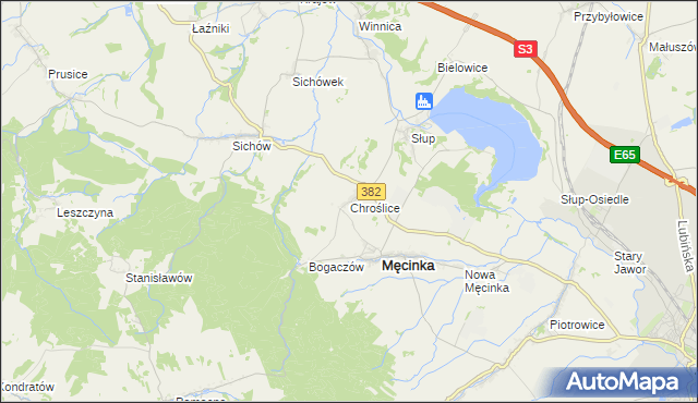 mapa Chroślice, Chroślice na mapie Targeo