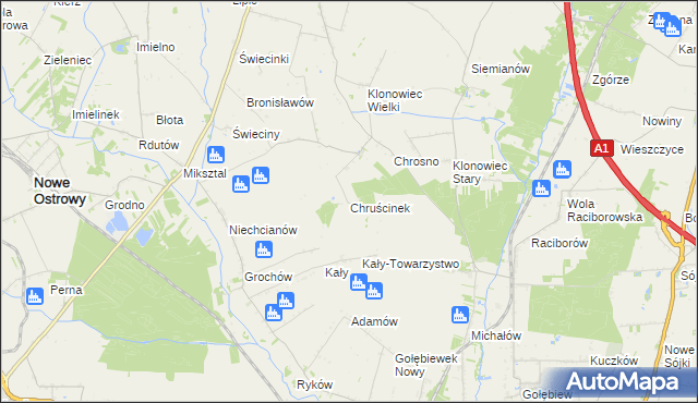 mapa Chruścinek, Chruścinek na mapie Targeo