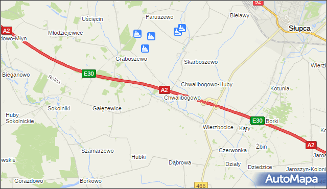 mapa Chwalibogowo gmina Strzałkowo, Chwalibogowo gmina Strzałkowo na mapie Targeo