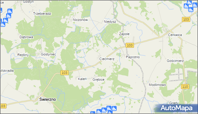 mapa Ciećmierz, Ciećmierz na mapie Targeo