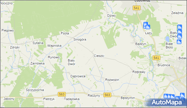 mapa Cieszki, Cieszki na mapie Targeo