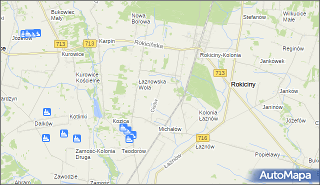 mapa Cisów gmina Rokiciny, Cisów gmina Rokiciny na mapie Targeo