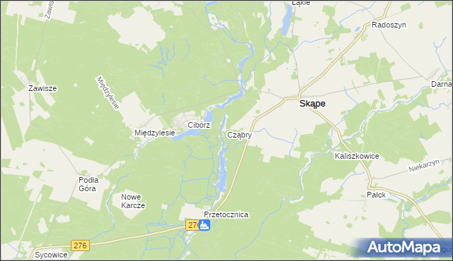 mapa Cząbry, Cząbry na mapie Targeo