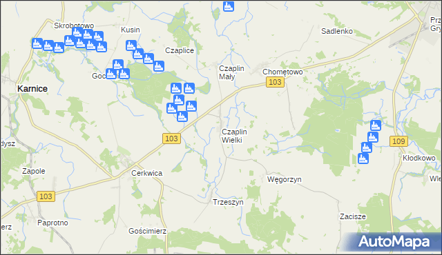 mapa Czaplin Wielki, Czaplin Wielki na mapie Targeo