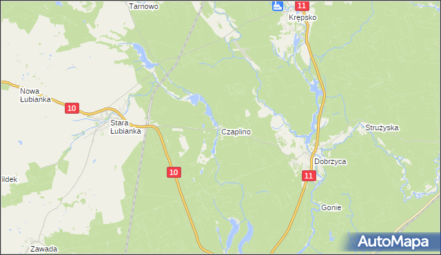 mapa Czaplino gmina Szydłowo, Czaplino gmina Szydłowo na mapie Targeo