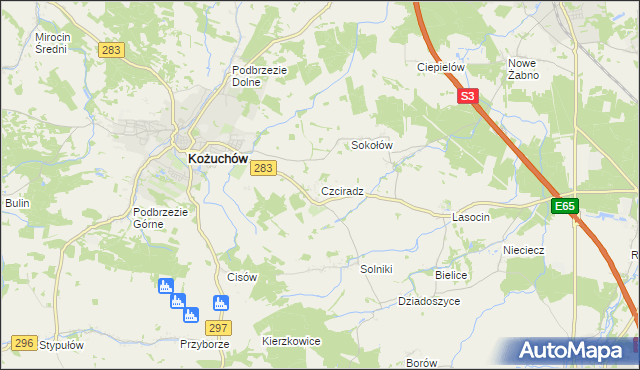 mapa Czciradz, Czciradz na mapie Targeo