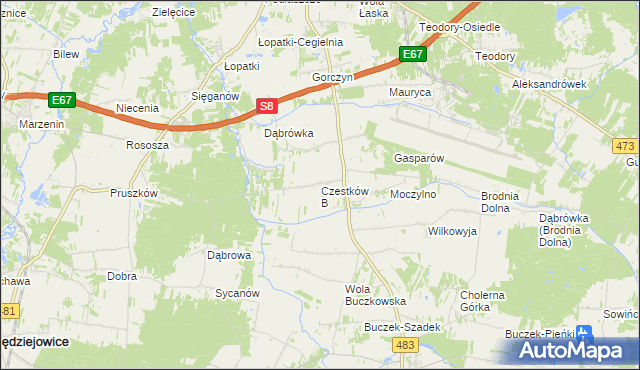 mapa Czestków B, Czestków B na mapie Targeo